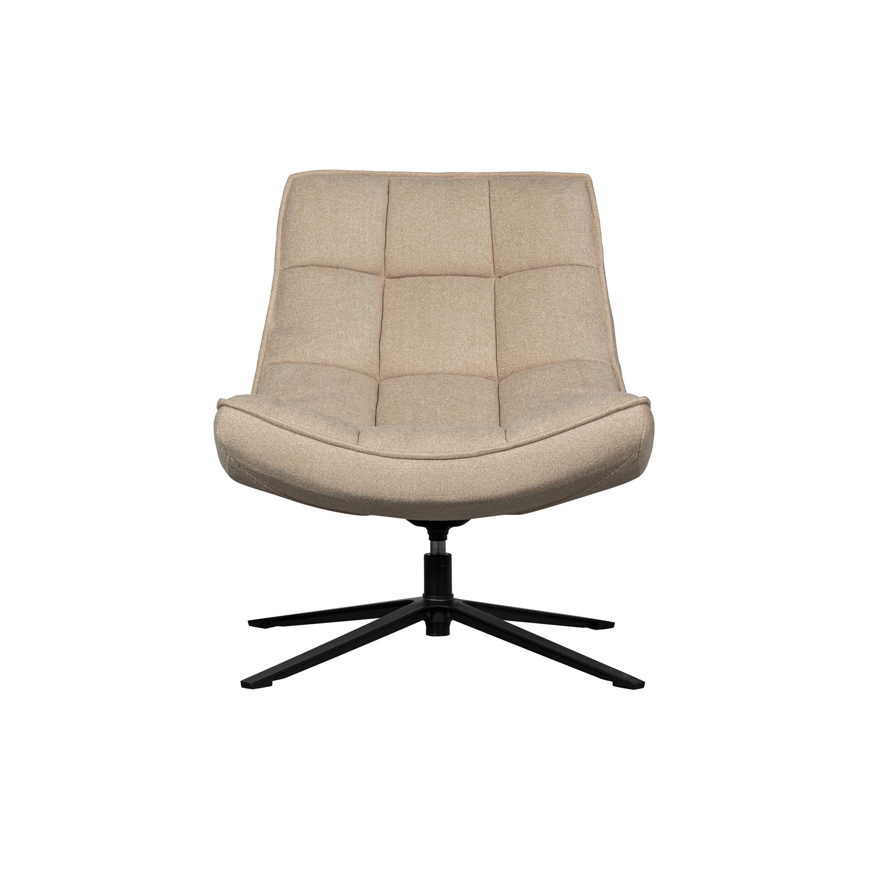 WOOOD Maudi Draaifauteuil - Polyester - Naturel - 84x74x86