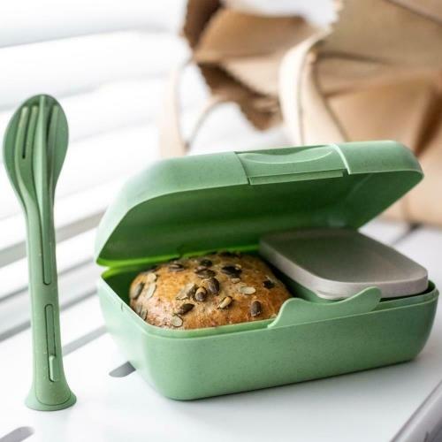 Koziol - Lunchbox- en Bestekset, Organic, Blad Groen - Koziol | Candy