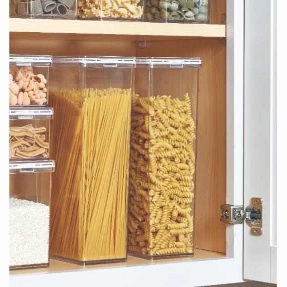 iDesign - Voorraadbus met Deksel, 10.2 x 15.2 x 30.8 cm, 3.5 L, Kunsts