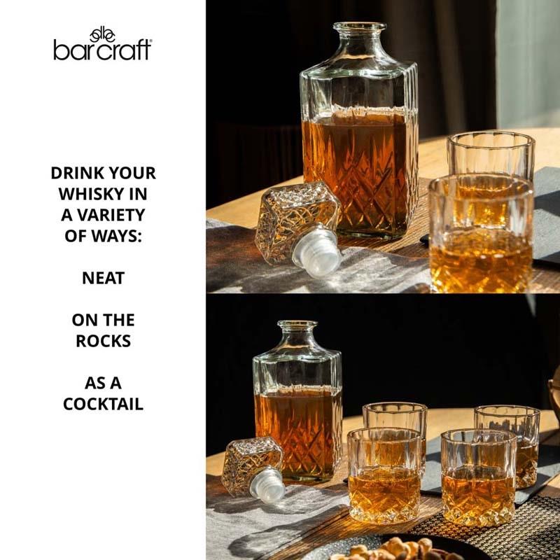 BarCraft - Whiskey Set - Decanteerset - Karaf met glazen - Geslepen Gl