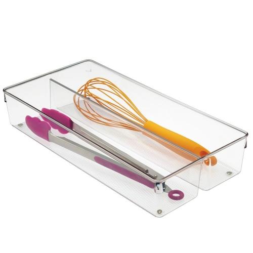 iDesign - Lade Organizer, 2 Vakken, 40.6 x 20.3 x 7.6 cm, Kunststof, T