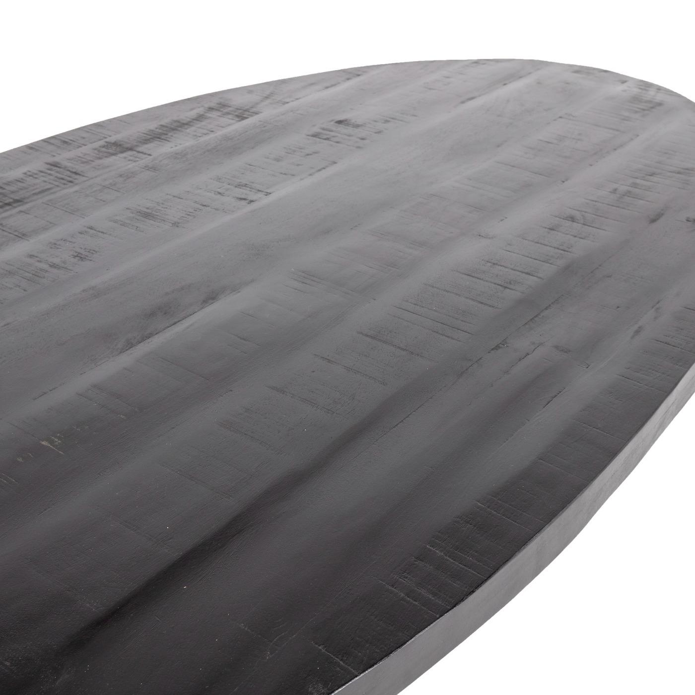 Giga Meubel - Eettafel Mansour Ovaal Zwart Mangohout 160cm