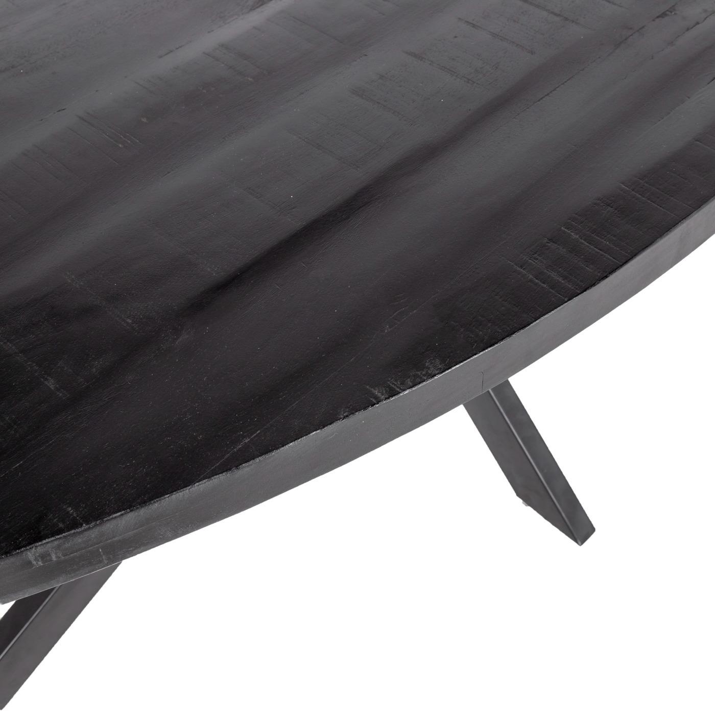 Giga Meubel - Eettafel Mansour Ovaal Zwart Mangohout 160cm