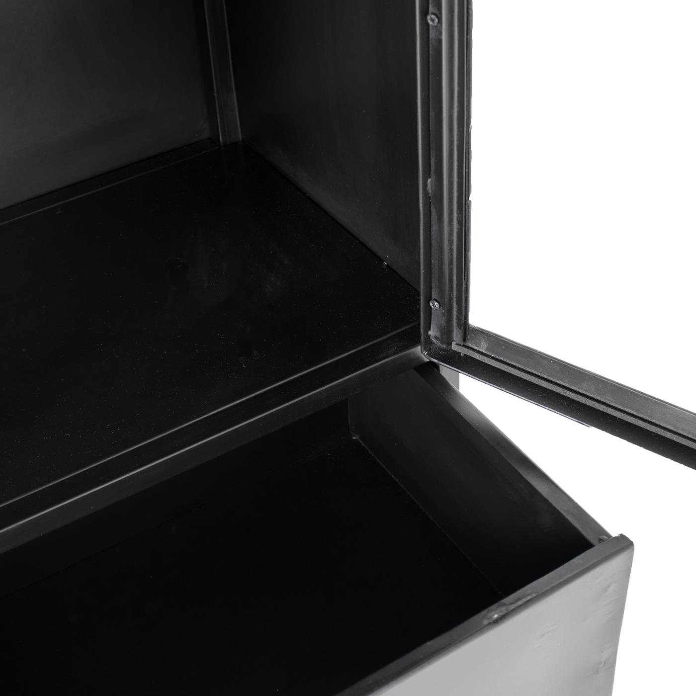 Giga Meubel - Vitrinekast Zwart - 50x35x120cm - Metaal - Kast Djairo