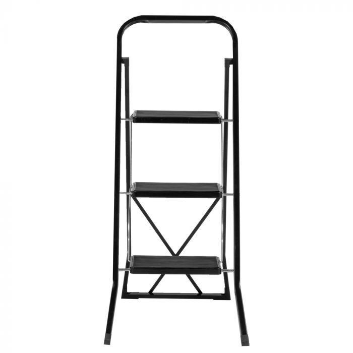 Giga Meubel - Huishoudtrap 3 Treden - Zwart - Anti-Slip - Keukentrap
