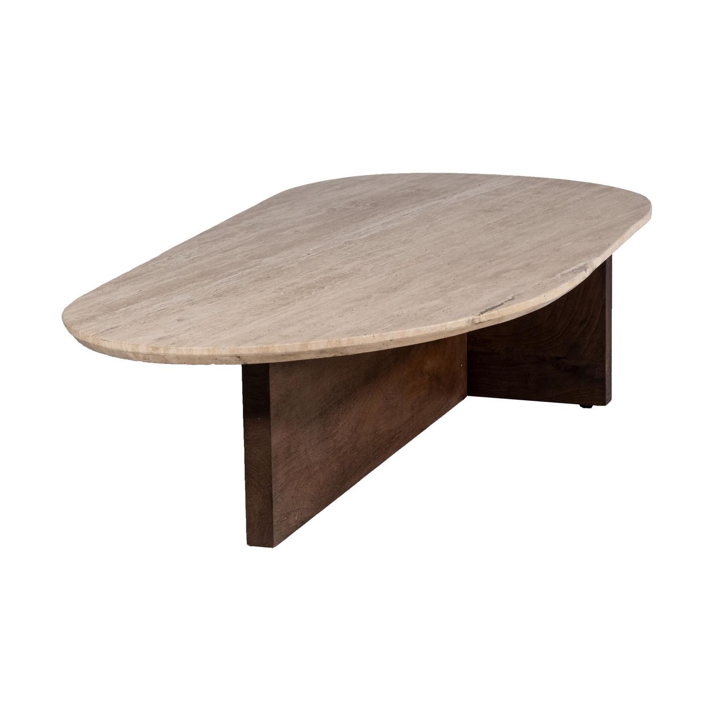 Giga Meubel - Salontafel 140cm - Travertin - Beige - Salontafel Olaf