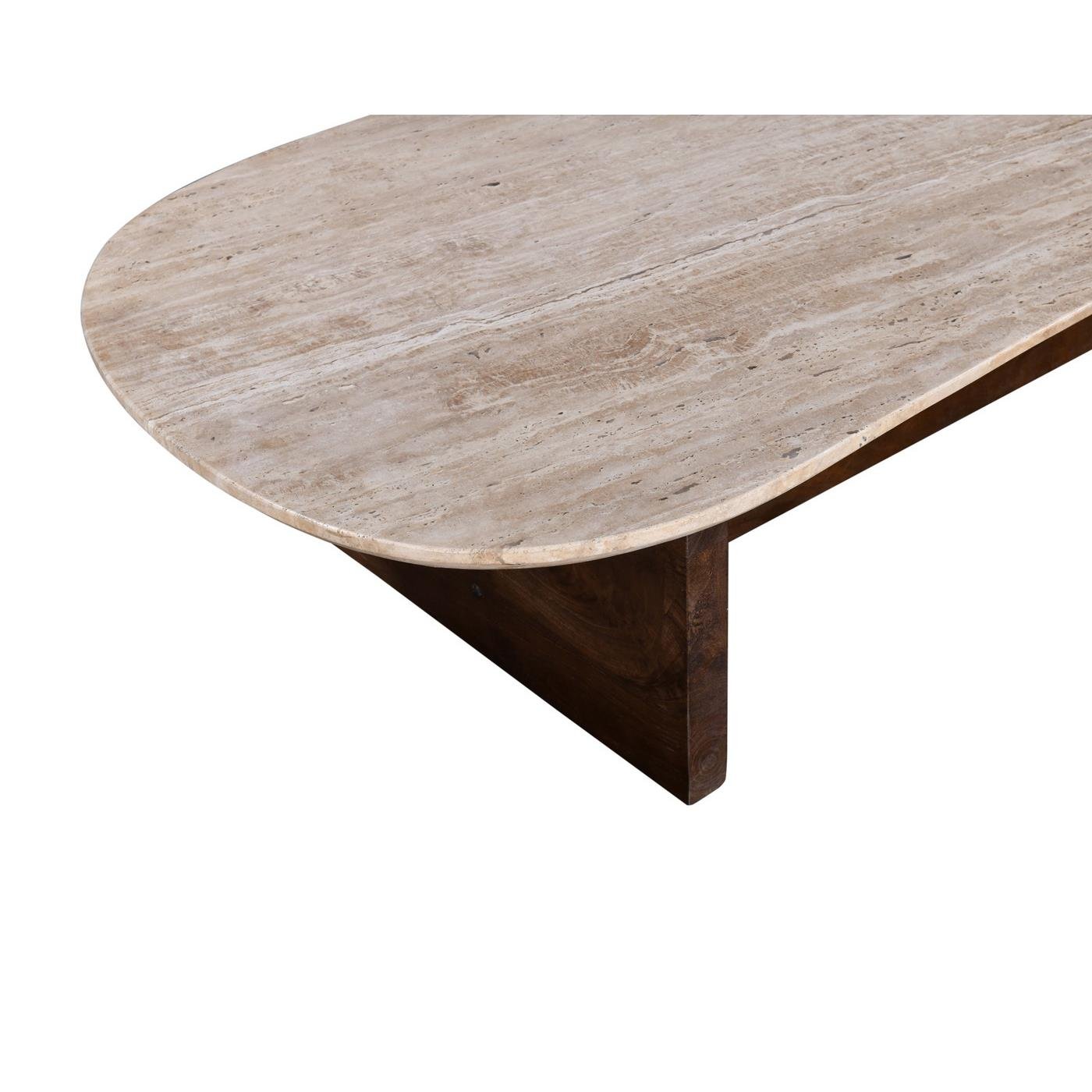 Giga Meubel - Salontafel 140cm - Travertin - Beige - Salontafel Olaf