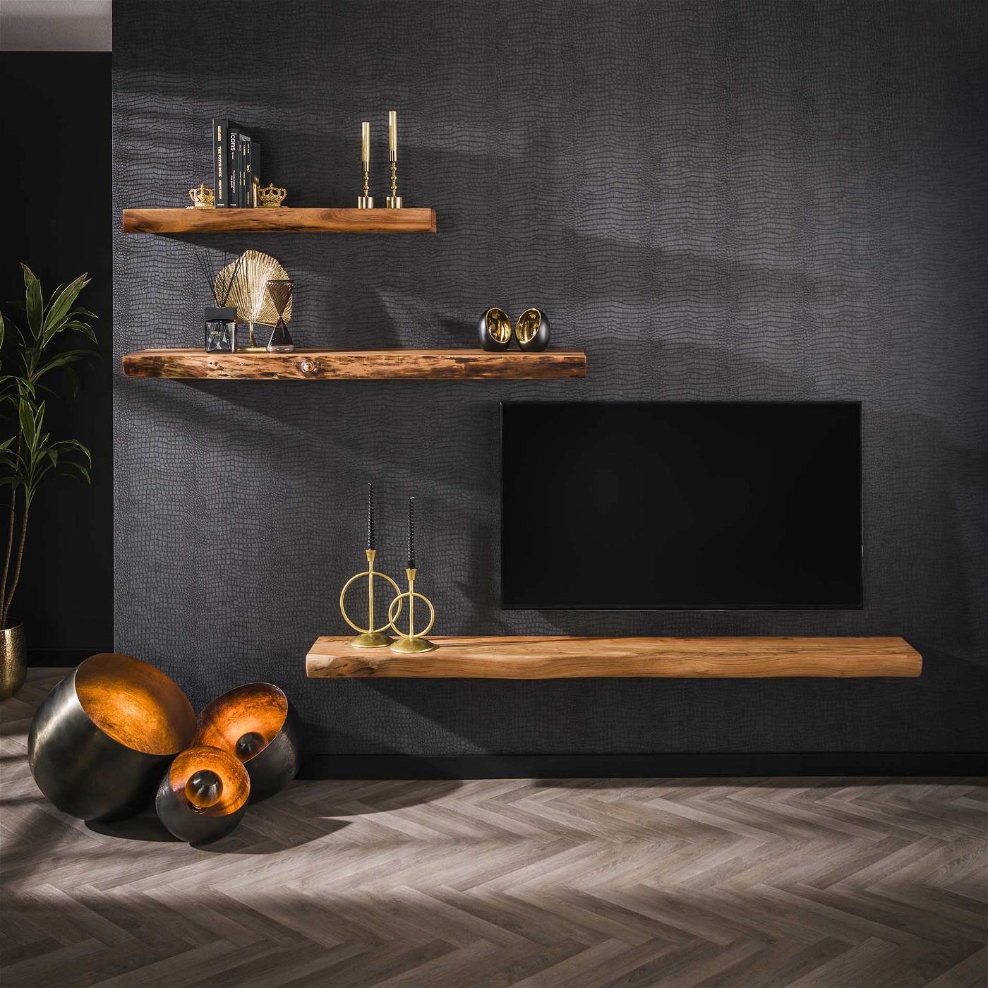 Giga Meubel - Wandplank Acaciahout 150cm - 150x25x8cm - Plank Tree