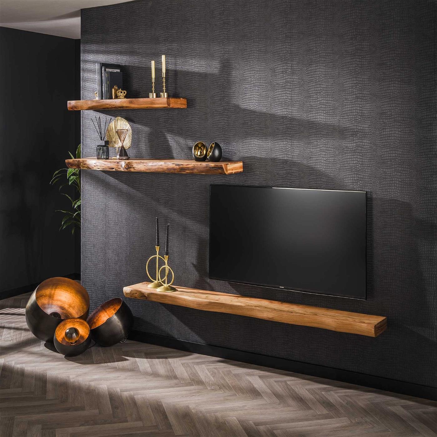 Giga Meubel - Wandplank Acaciahout 150cm - 150x25x8cm - Plank Tree