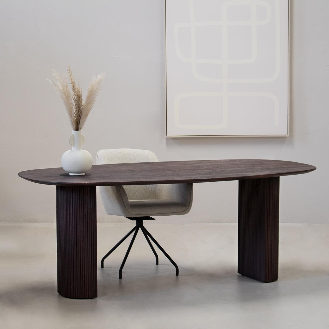 Giga Meubel - Eettafel 200cm Deens Ovaal - Donkerbruin - Mangohout