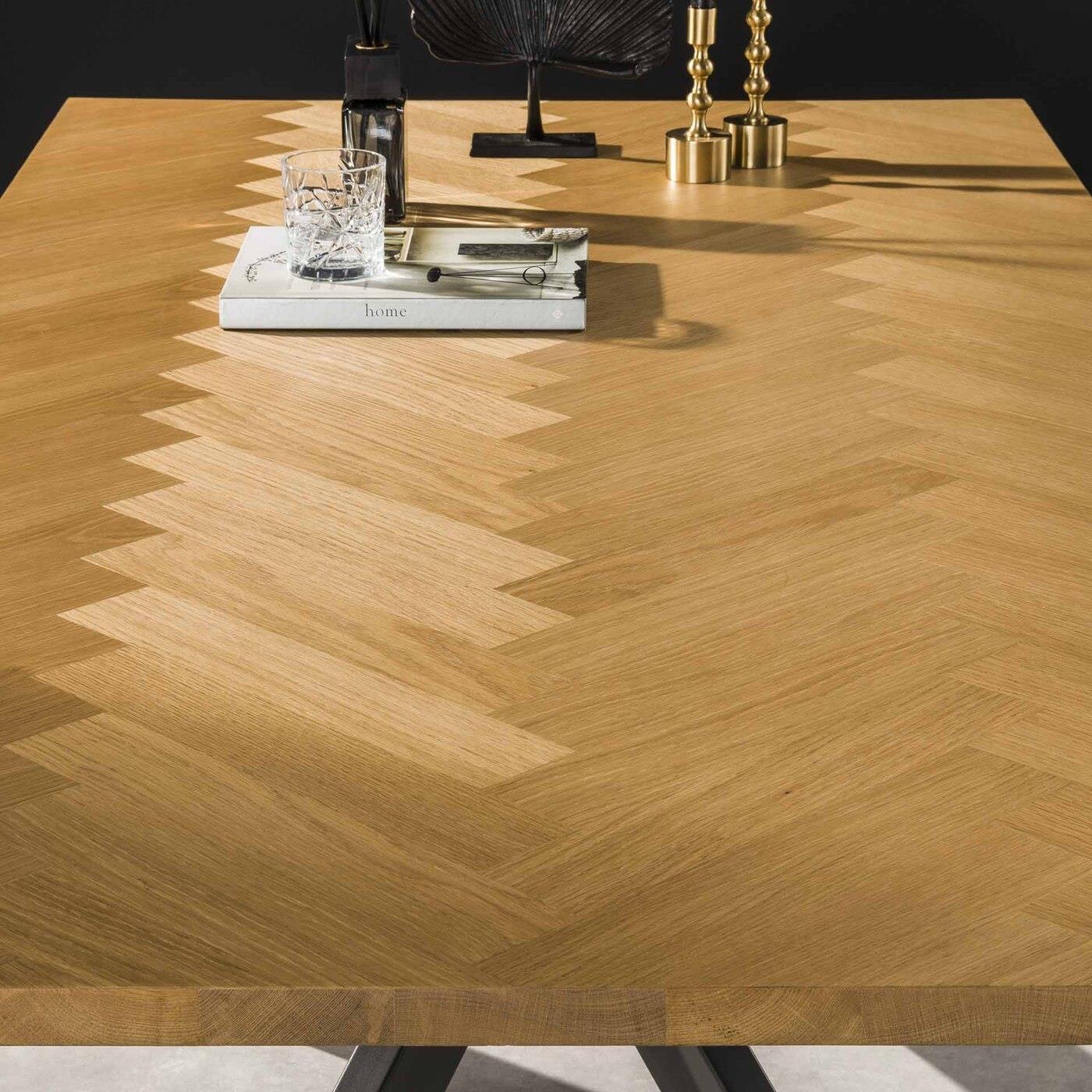 Giga Meubel - Eettafel Naturel 200cm - Visgraat - Fineer