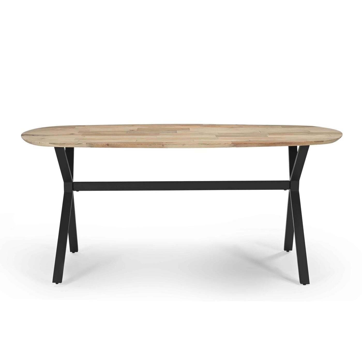 Giga Meubel - Eettafel Naturel 180cm Deens Ovaal - Mangohout - X-Poot