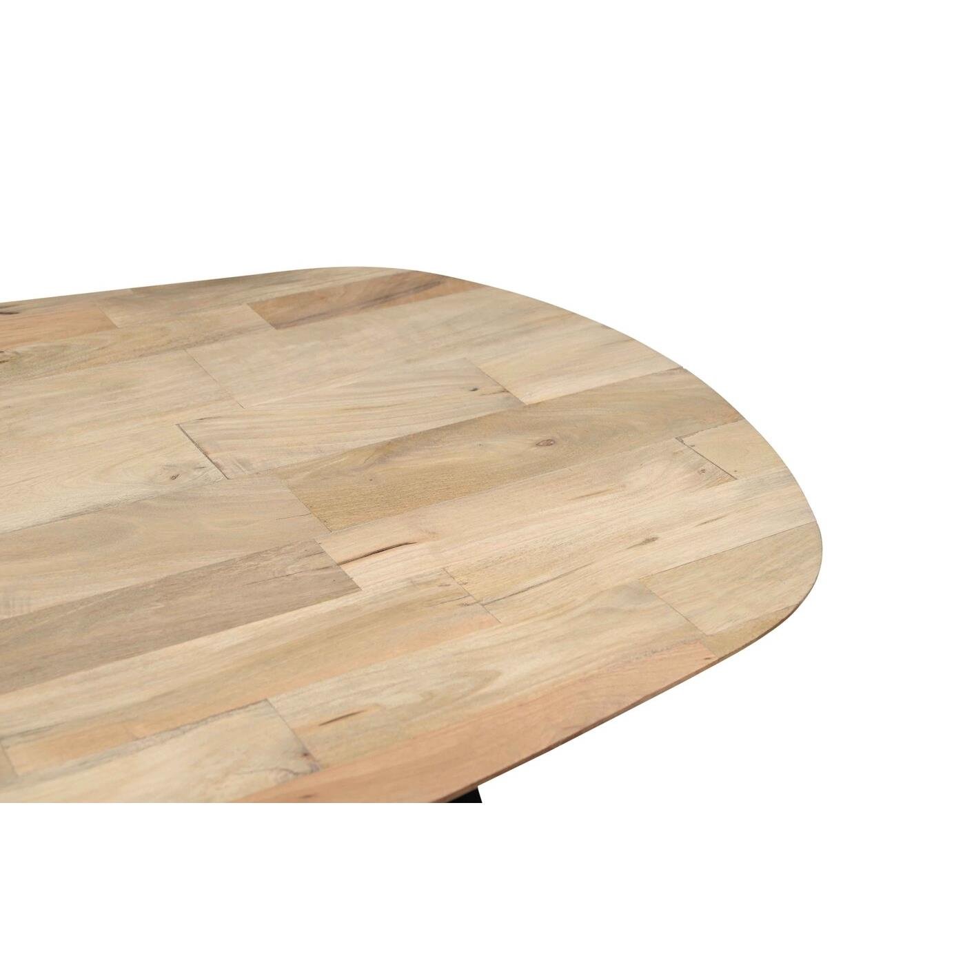Giga Meubel - Eettafel Naturel 180cm Deens Ovaal - Mangohout - X-Poot