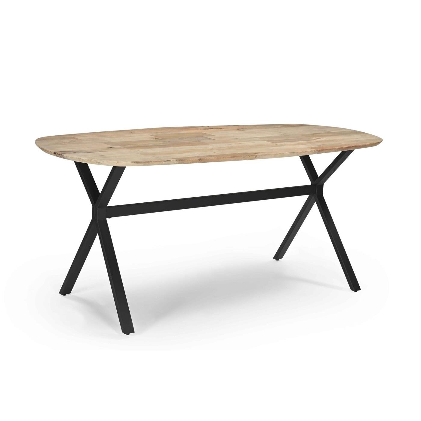 Giga Meubel - Eettafel Naturel 180cm Deens Ovaal - Mangohout - X-Poot