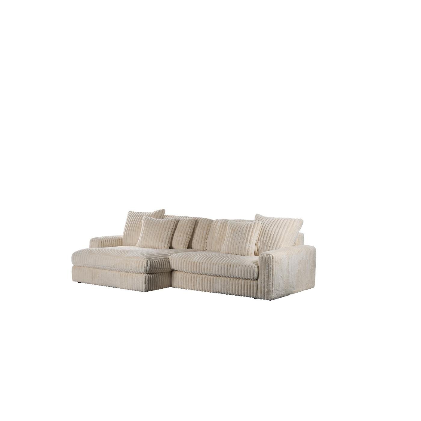 Giga Meubel - 3-Zitsbank Beige - 274x155x77cm - Ribstof - Bank Vito