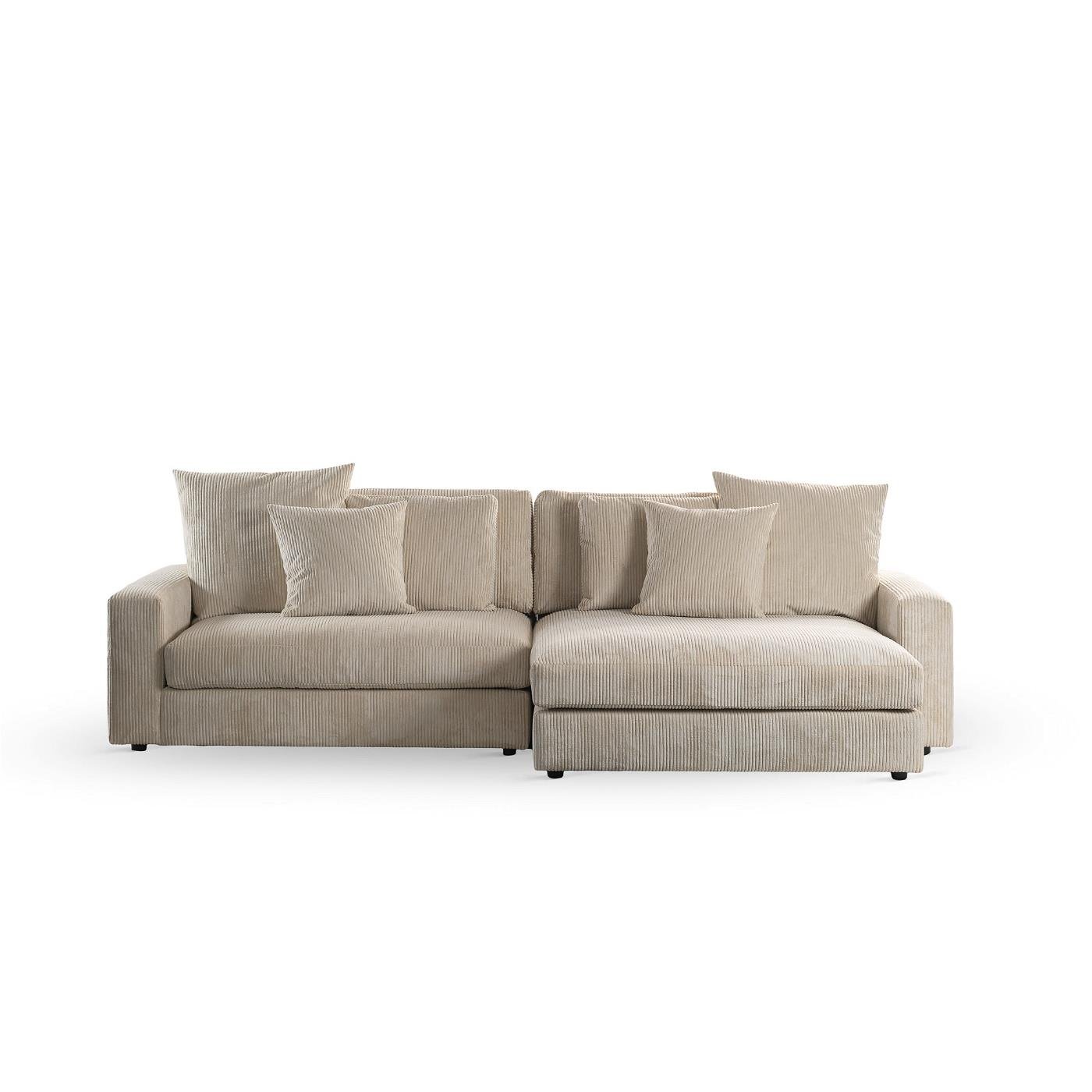 Giga Meubel - 3-Zitsbank Beige - 274x155x77cm - Ribstof - Bank Lincoln
