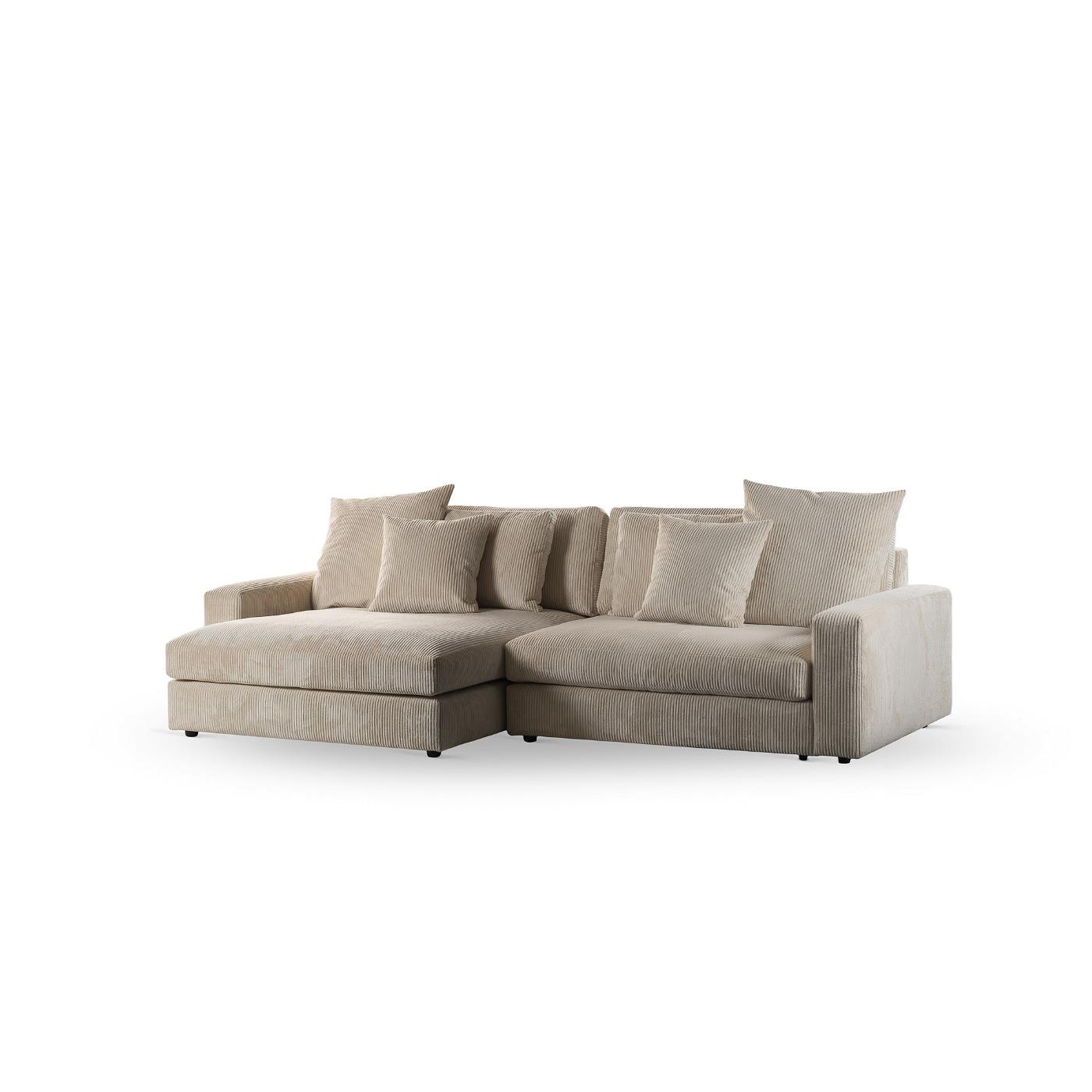 Giga Meubel - 3-Zitsbank Beige - 274x155x77cm - Ribstof - Bank Lincoln