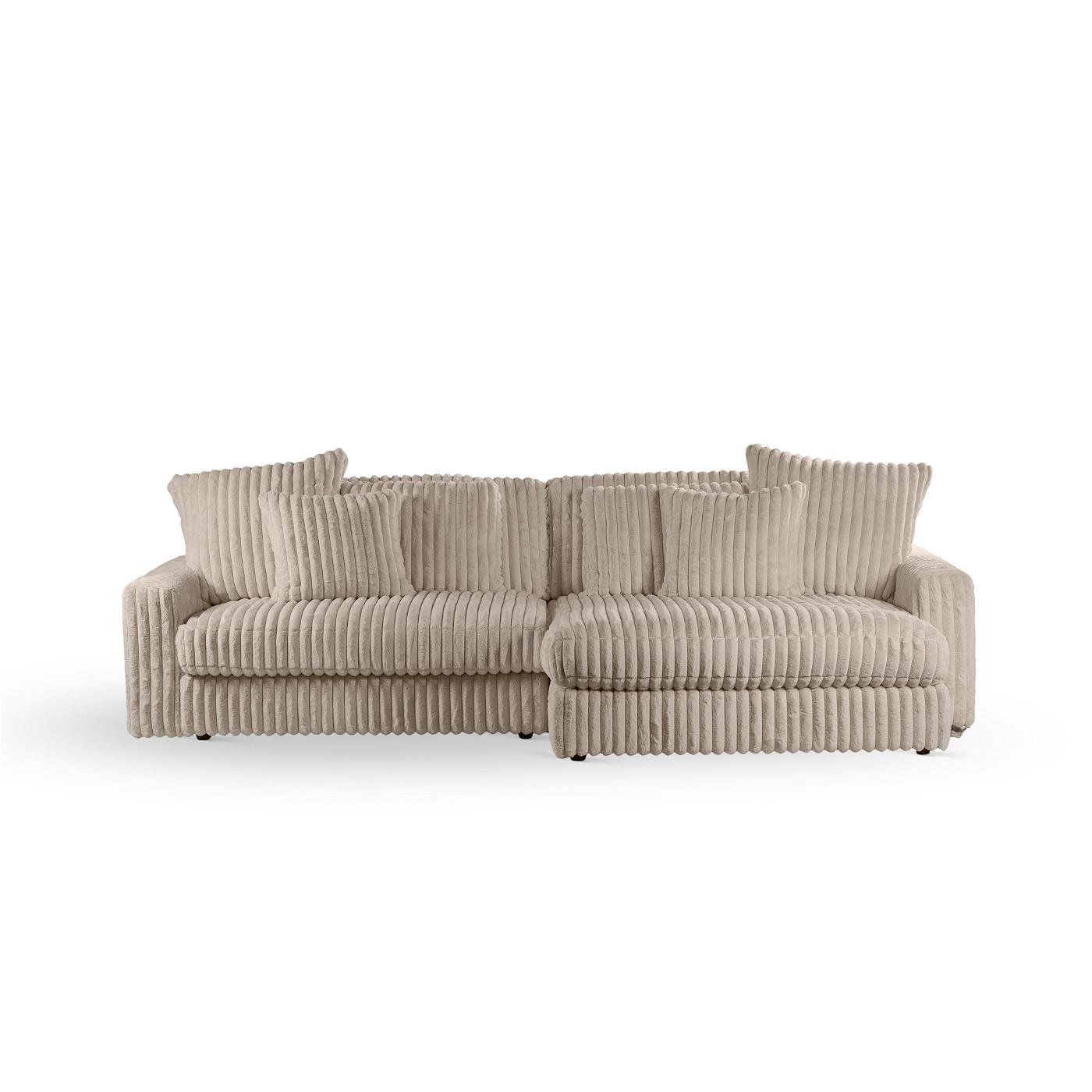 Giga Meubel - 3-Zitsbank Beige - 274x155x77cm - Ribstof - Bank Vito