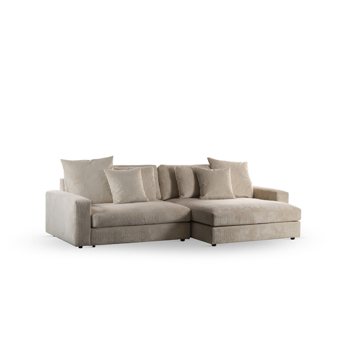 Giga Meubel - 3-Zitsbank Beige - 274x155x77cm - Ribstof - Bank Lincoln