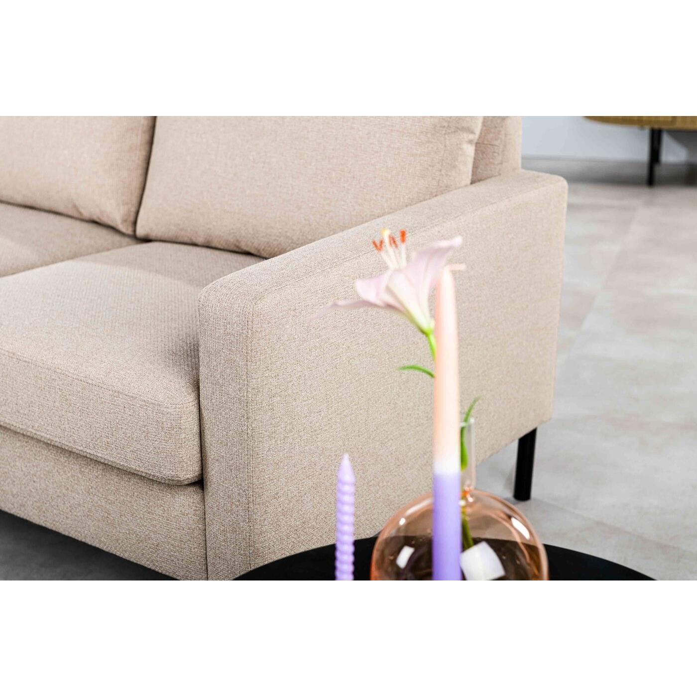 Giga Meubel - 3-Zitsbank Beige - 200x133x80cm - Stof - Bank Dillon