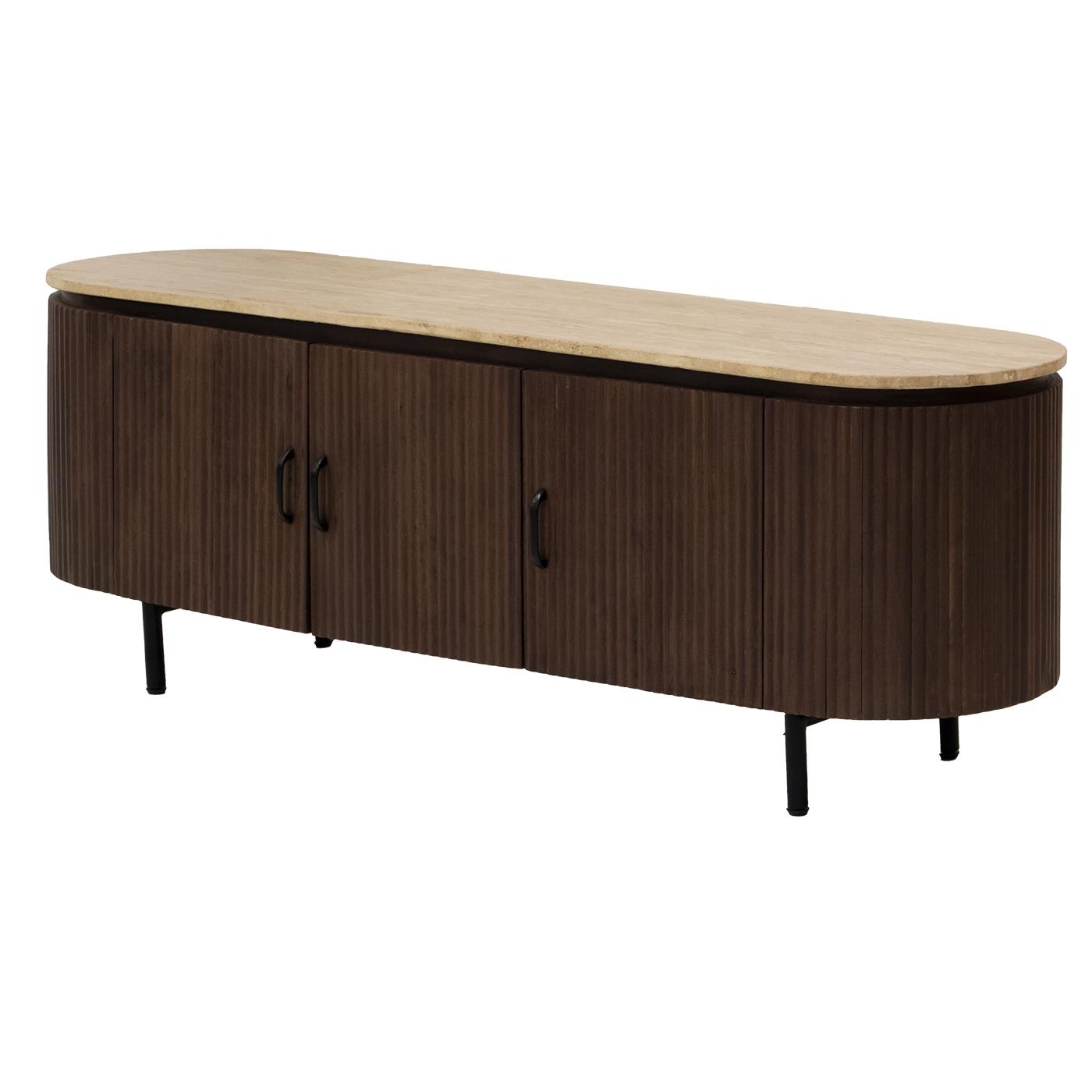 Giga Meubel - Tv-Meubel Travertin 160cm - Bruin - 160x40x55cm