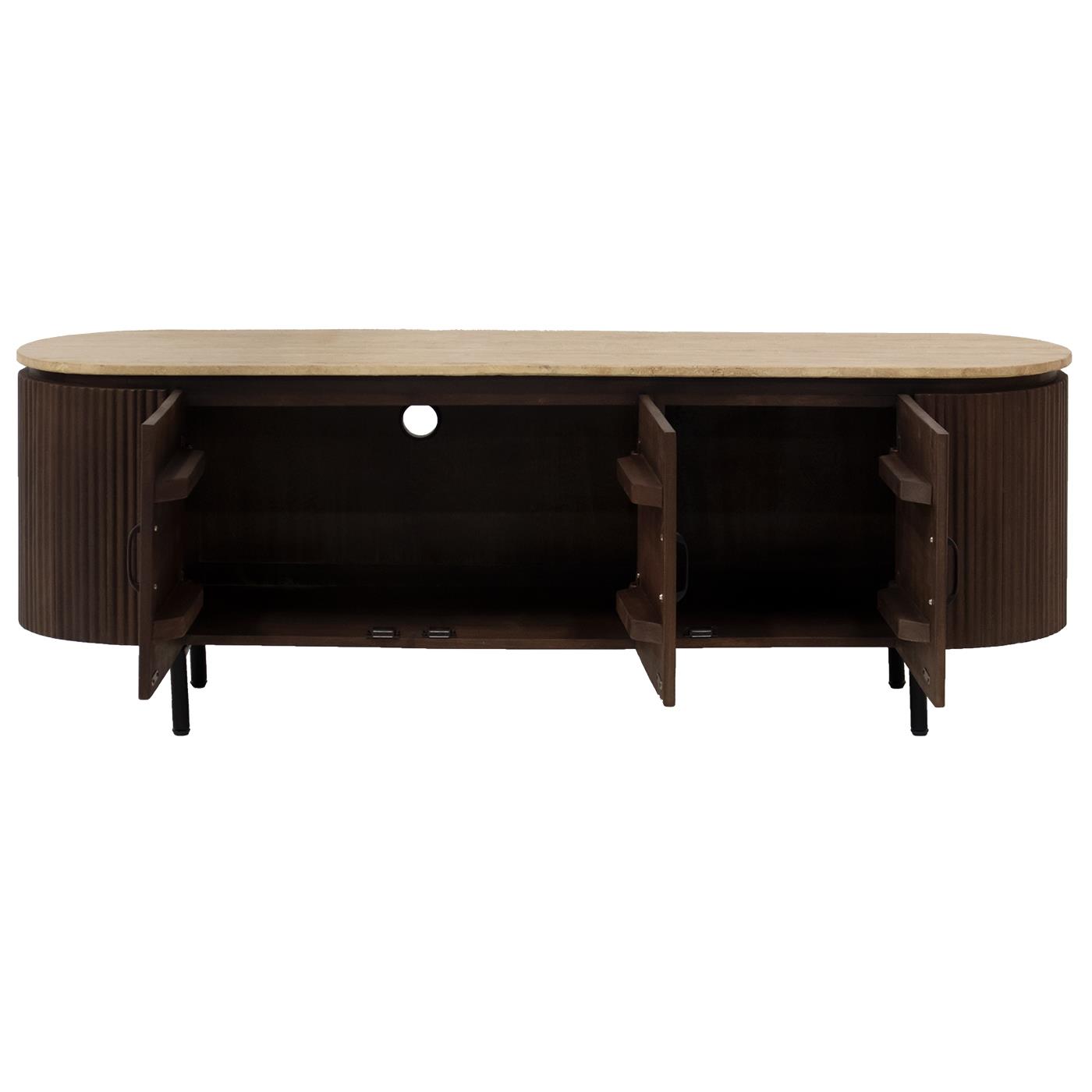 Giga Meubel - Tv-Meubel Travertin 160cm - Bruin - 160x40x55cm