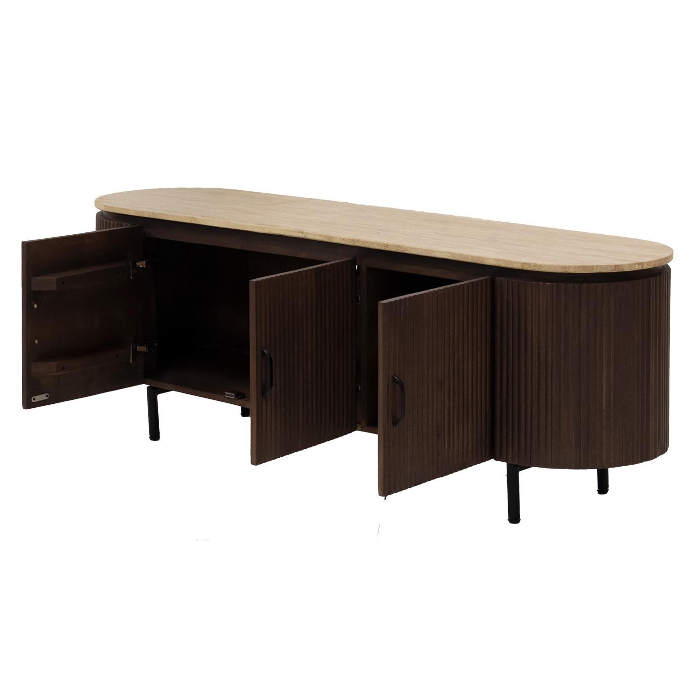 Giga Meubel - Tv-Meubel Travertin 160cm - Bruin - 160x40x55cm