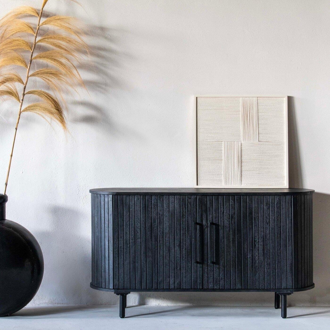 Giga Meubel - Dressoir Merel Zwart 140cm  - Metaal|Mangohout