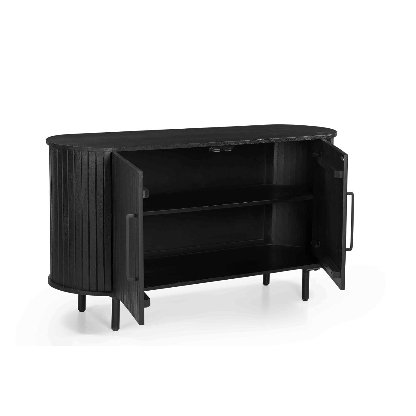 Giga Meubel - Dressoir Merel Zwart 140cm  - Metaal|Mangohout