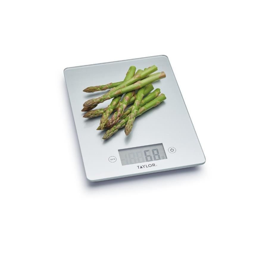 Taylor - Keukenweegschaal, Digitaal, Glas, 5 KG, Zilver - Taylor | Pro