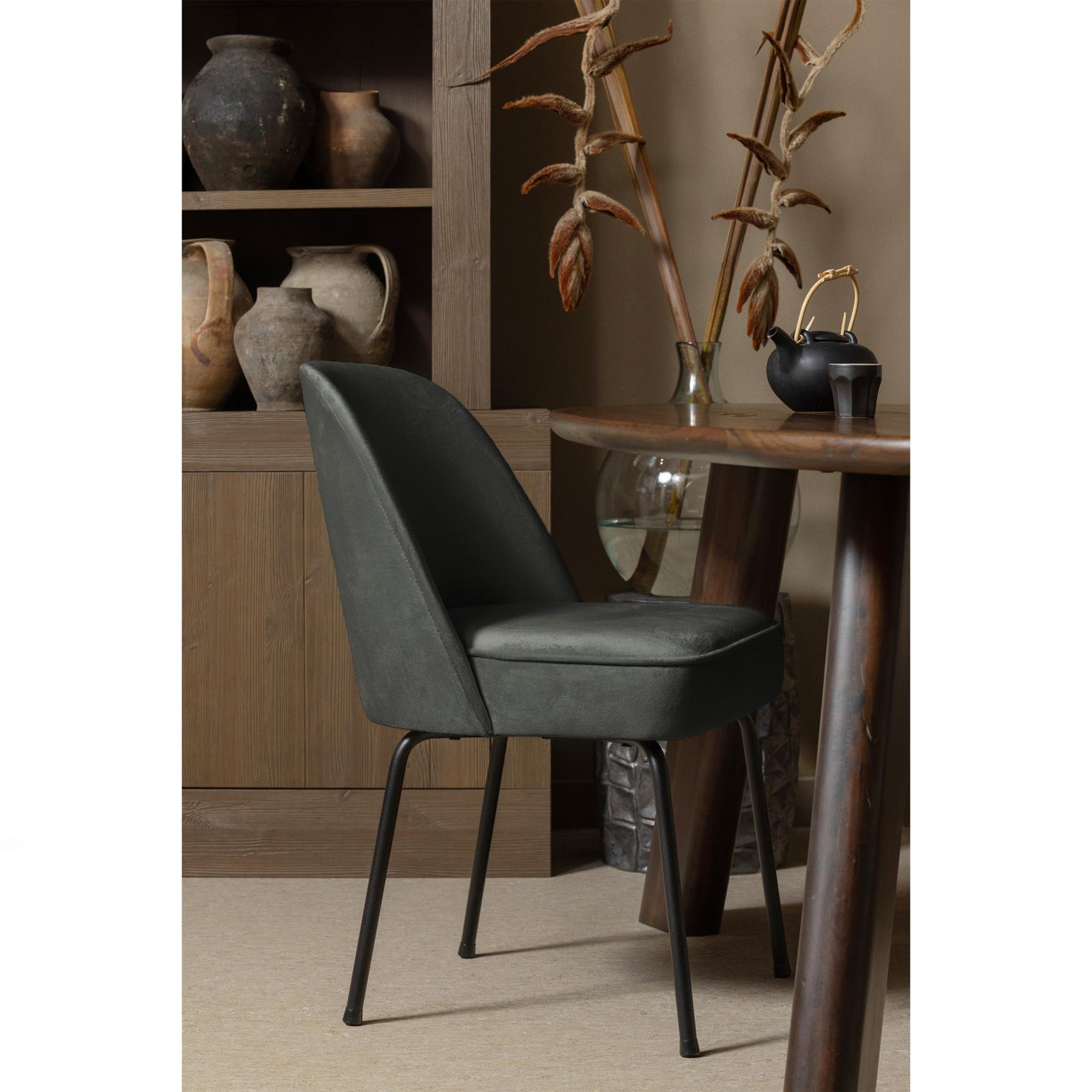 BePureHome Vogue Eetkamerstoelen - Fluweel - Donkergroen - Set van 2