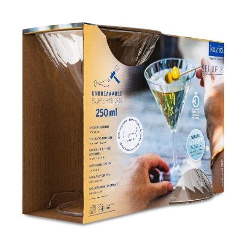 Koziol - Martiniglas, 0.25 L, Set van 2, Organic, Transparant - Koziol