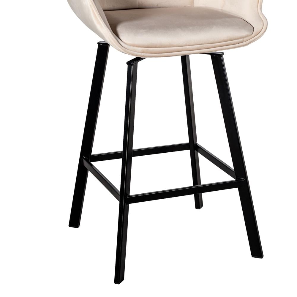 Giga Meubel - Barstoel Shannon Velvet Champagne Draaibaar  - Set van 2