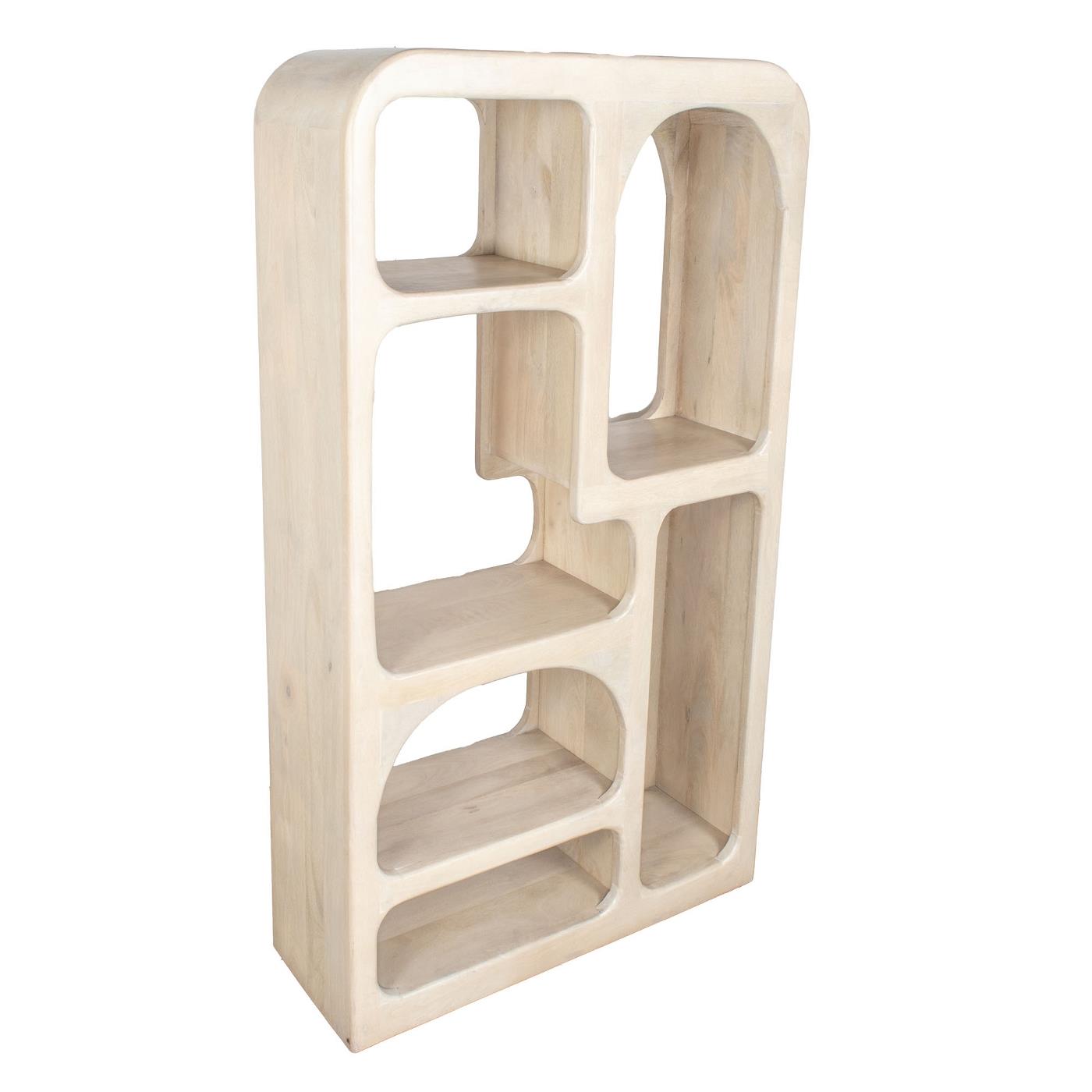 Giga Meubel - Vakkenkast Beige - Mangohout - Japandi Stijl - 161cm