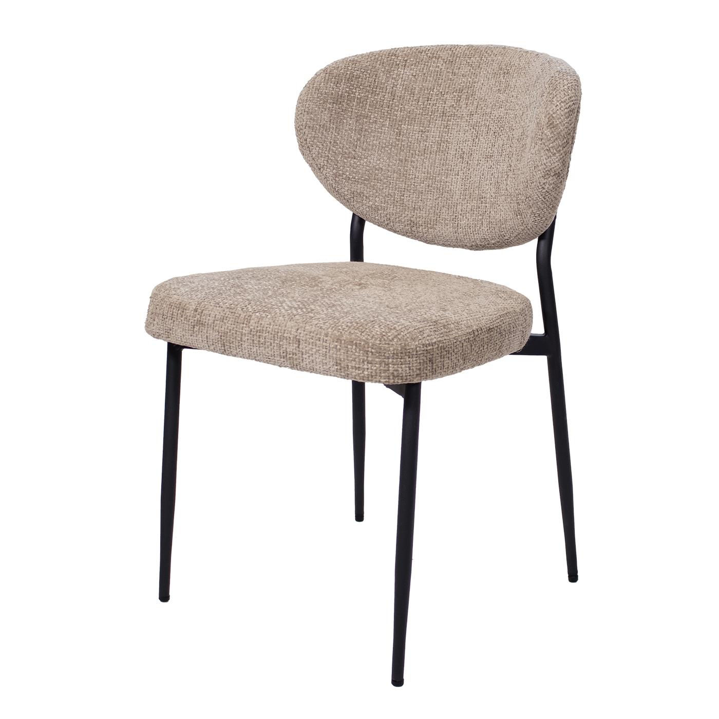 Giga Meubel - Eetkamerstoel Stof Taupe  - Set van 2