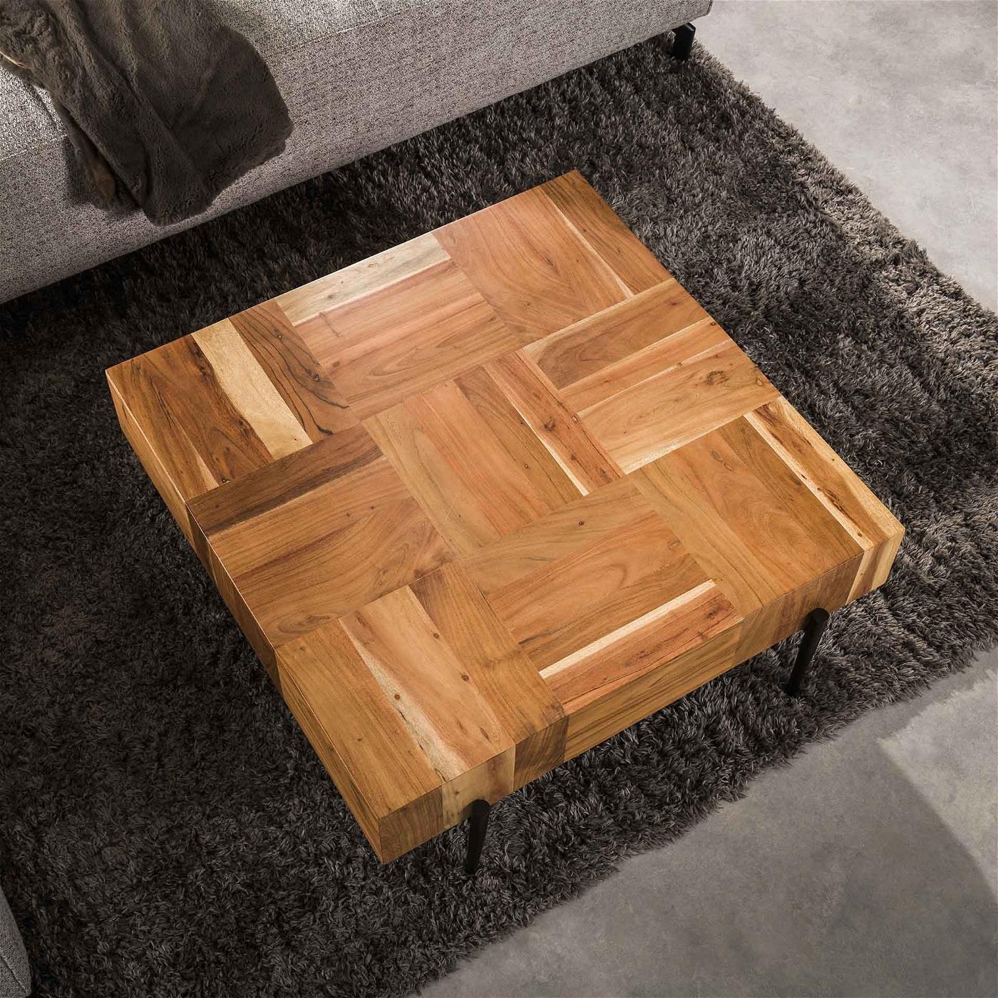 Giga Meubel - Salontafel Blok Acaciahout - 90x90x35cm