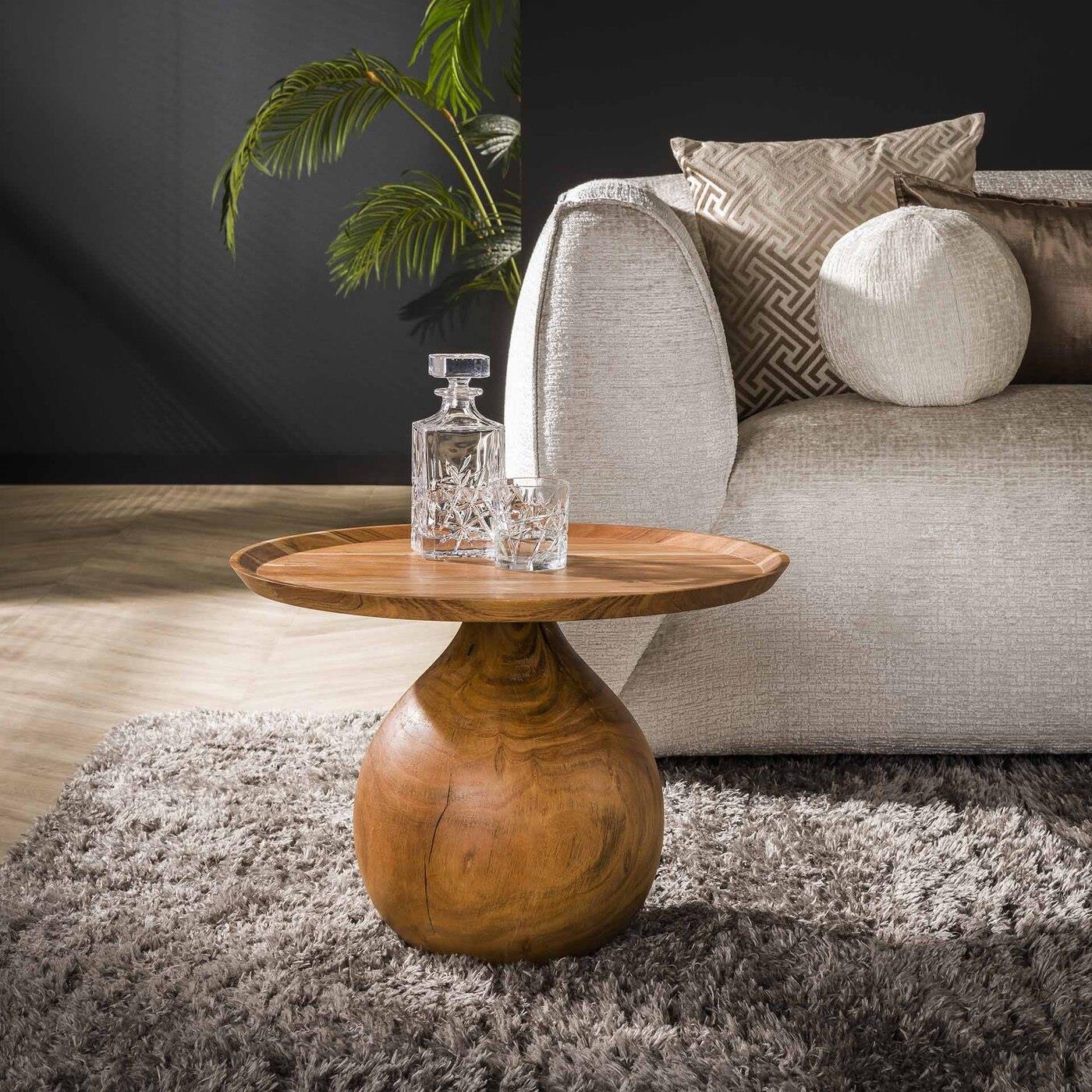 Giga Meubel - Salontafel Massieve Voet Rond Naturel Acaciahout