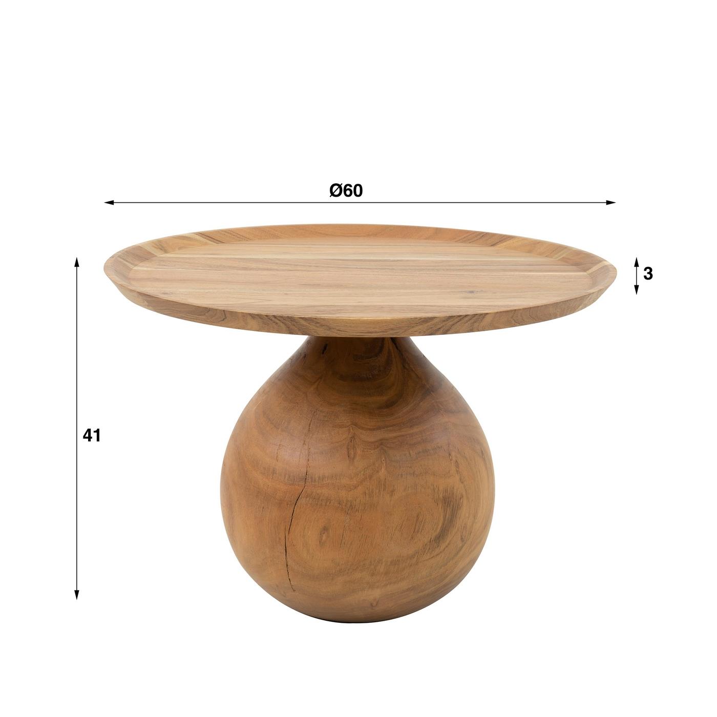 Giga Meubel - Salontafel Massieve Voet Rond Naturel Acaciahout