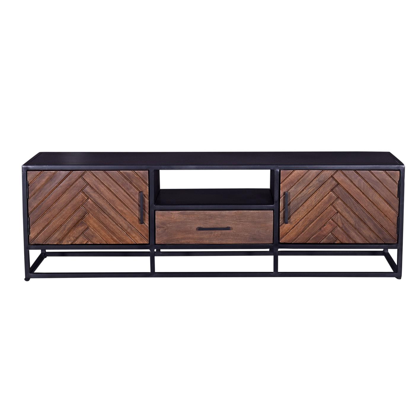 Giga Meubel - Tv-Meubel Bruin Visgraat - 165cm - Mangohout