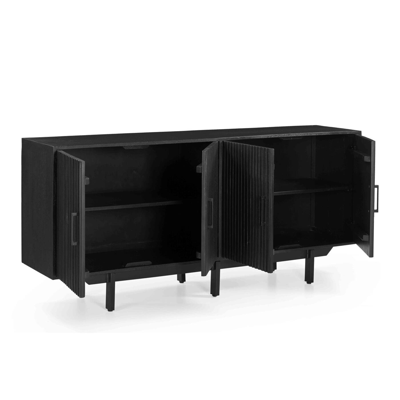 Giga Meubel - Dressoir Zwart - 180cm - Metaal|Mangohout