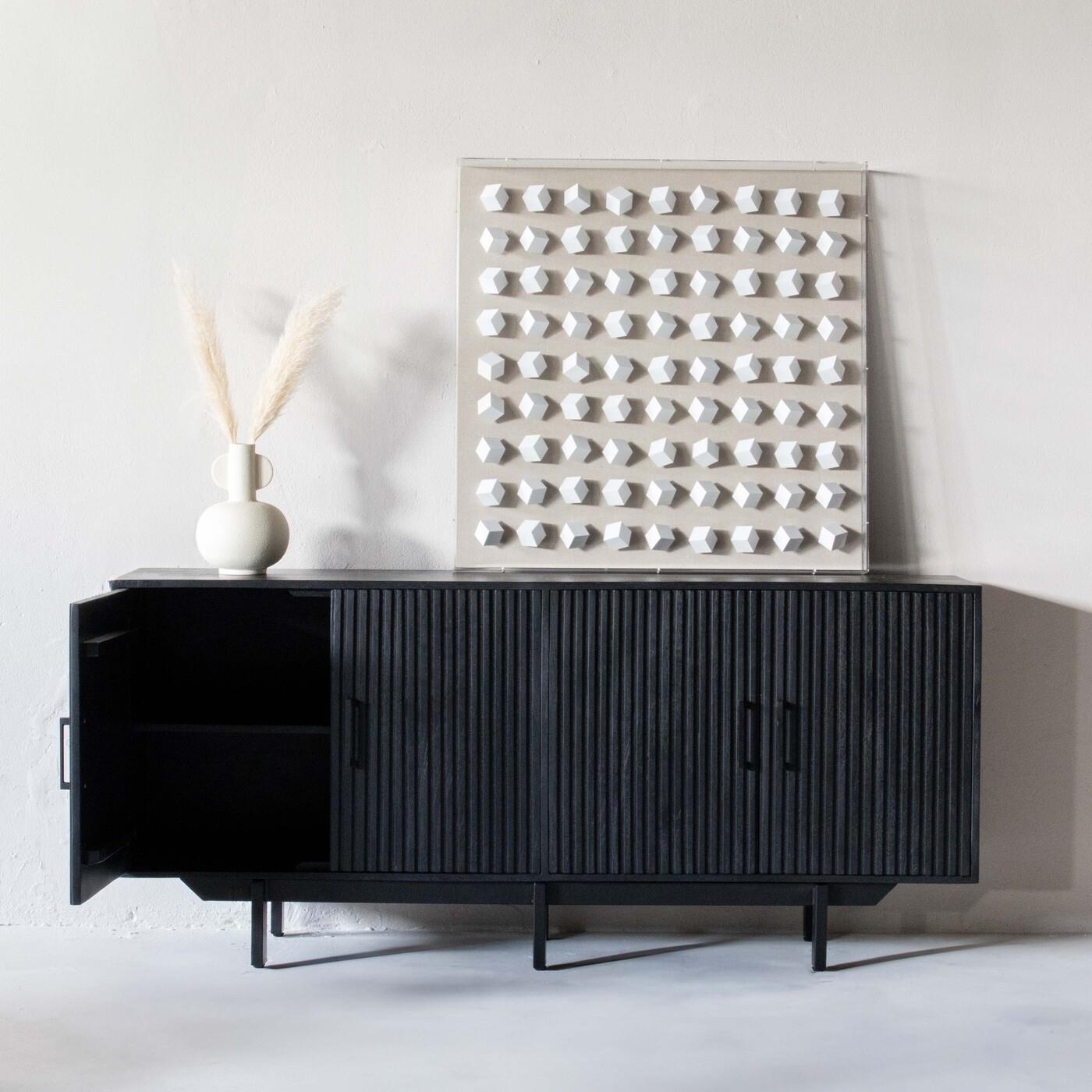 Giga Meubel - Dressoir Zwart - 180cm - Metaal|Mangohout