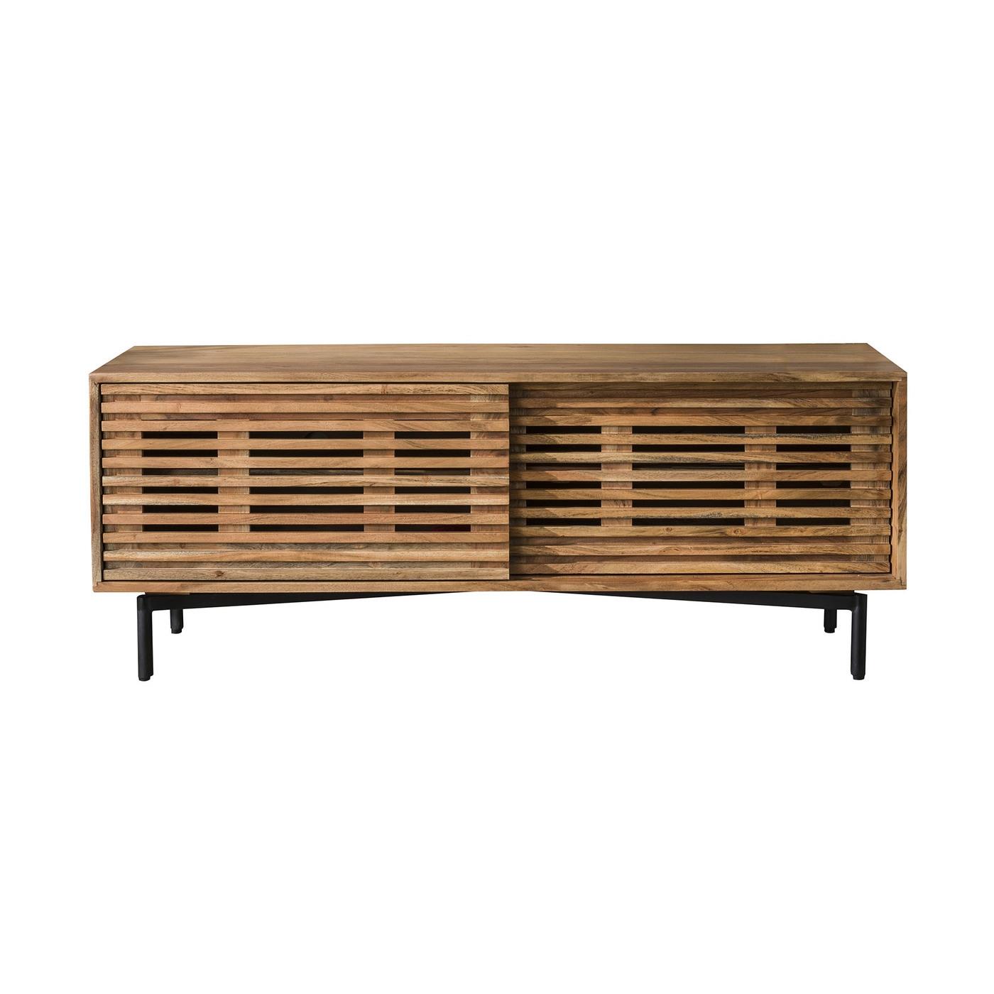 Giga Meubel - Tv-Meubel Acaciahout Naturel 135cm - 2 Schuifdeuren