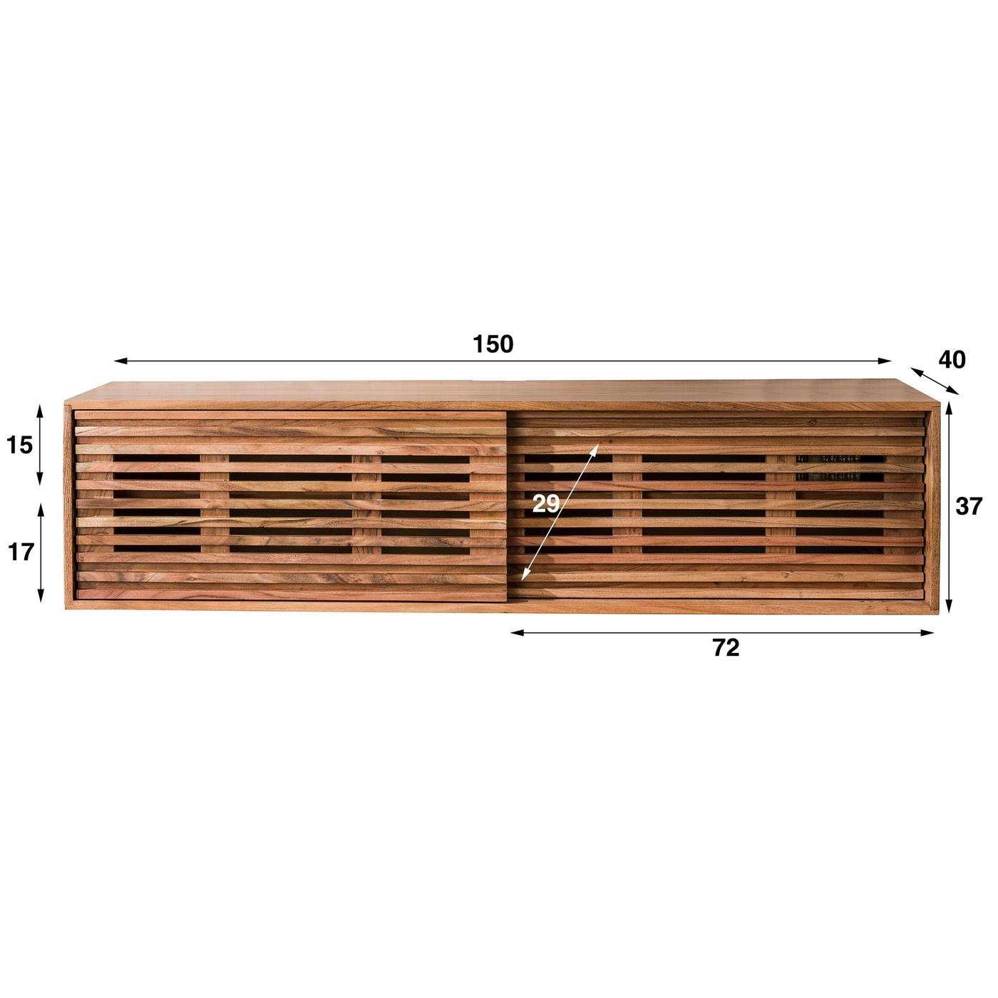 Giga Meubel - Hangend Tv-Meubel Acaciahout 150cm - Naturel
