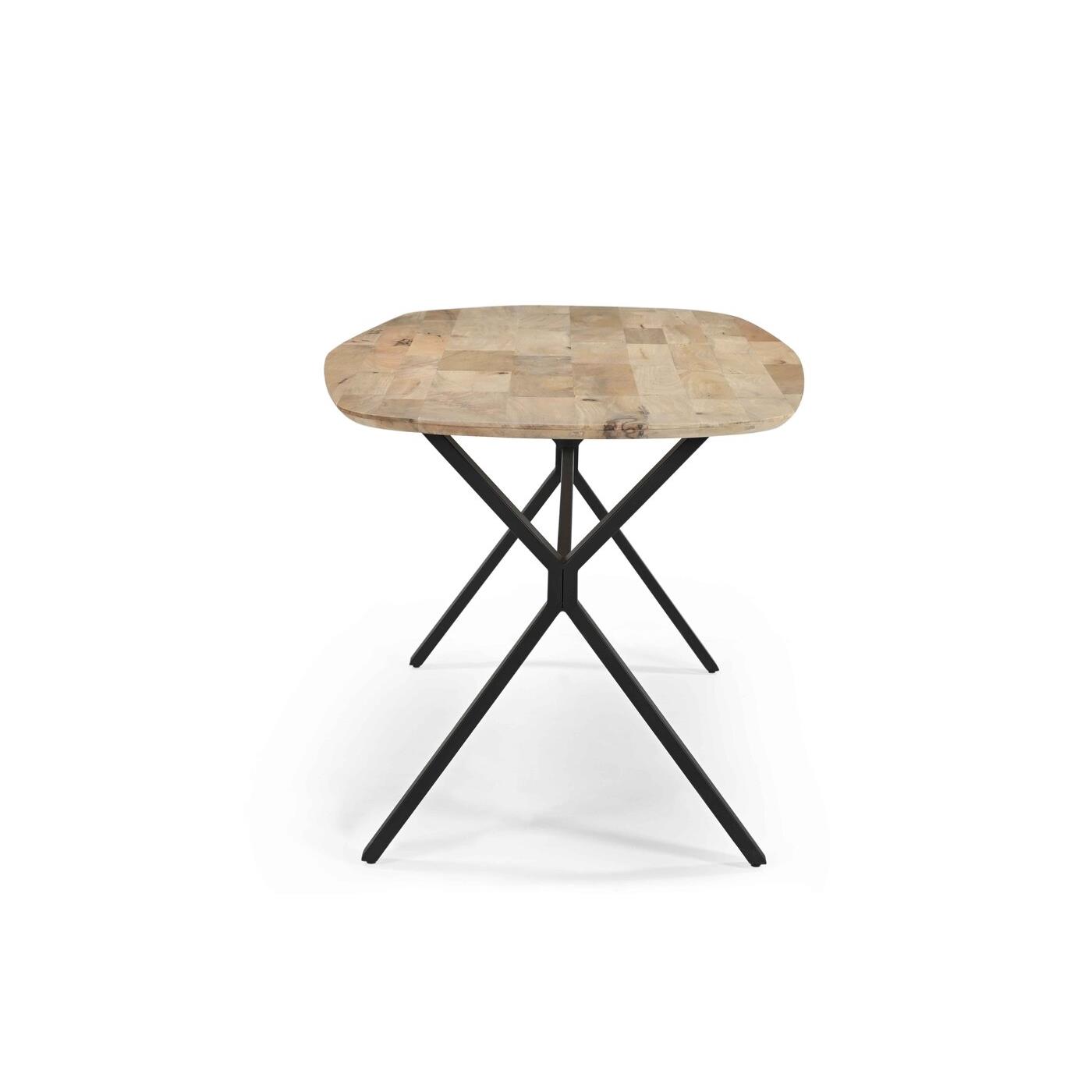 Giga Meubel - Eettafel Naturel 220cm Deens Ovaal - Mangohout - X-Poot