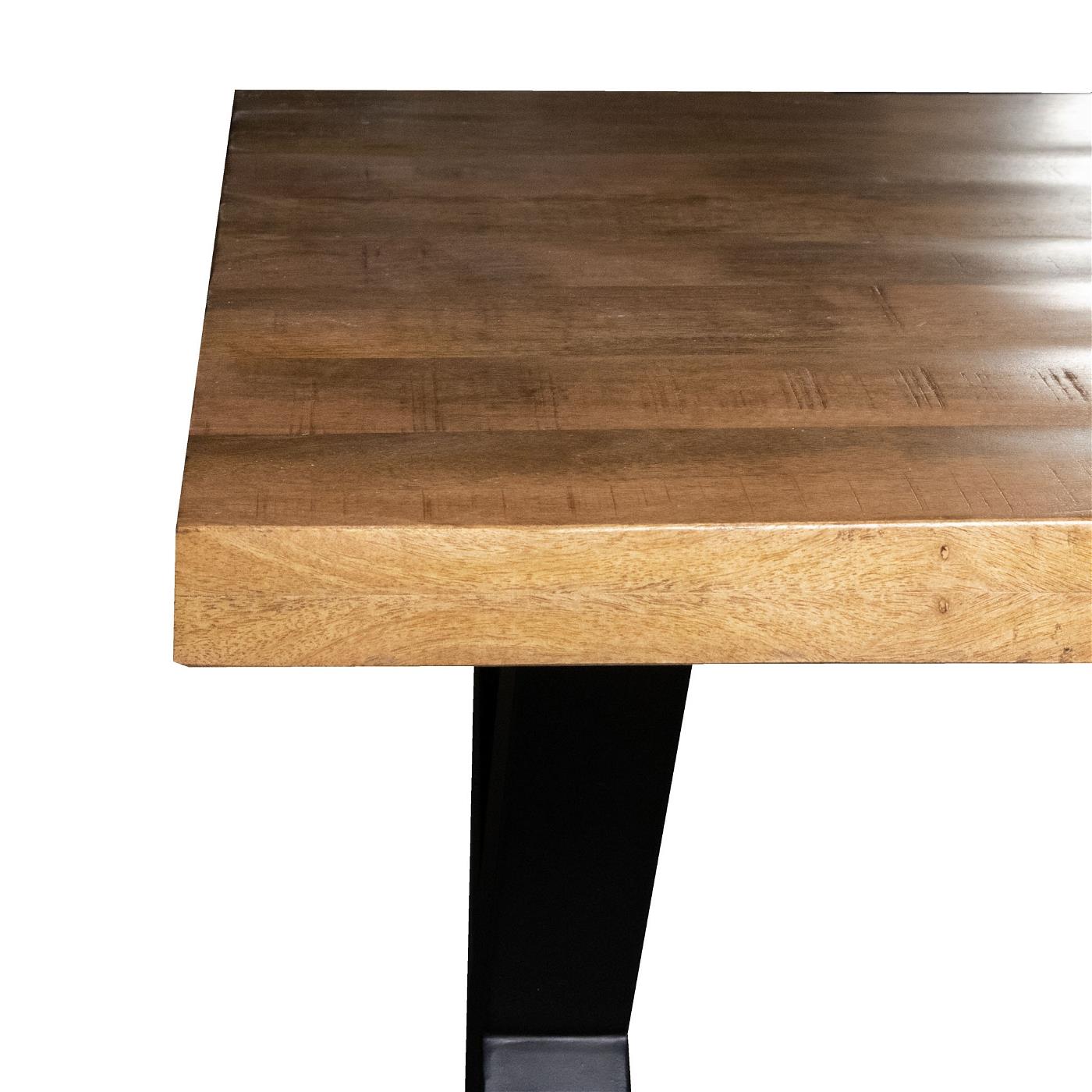 Giga Meubel - Eettafel Mangohout - Zwart Metaal - 160x90x76cm - Duncan