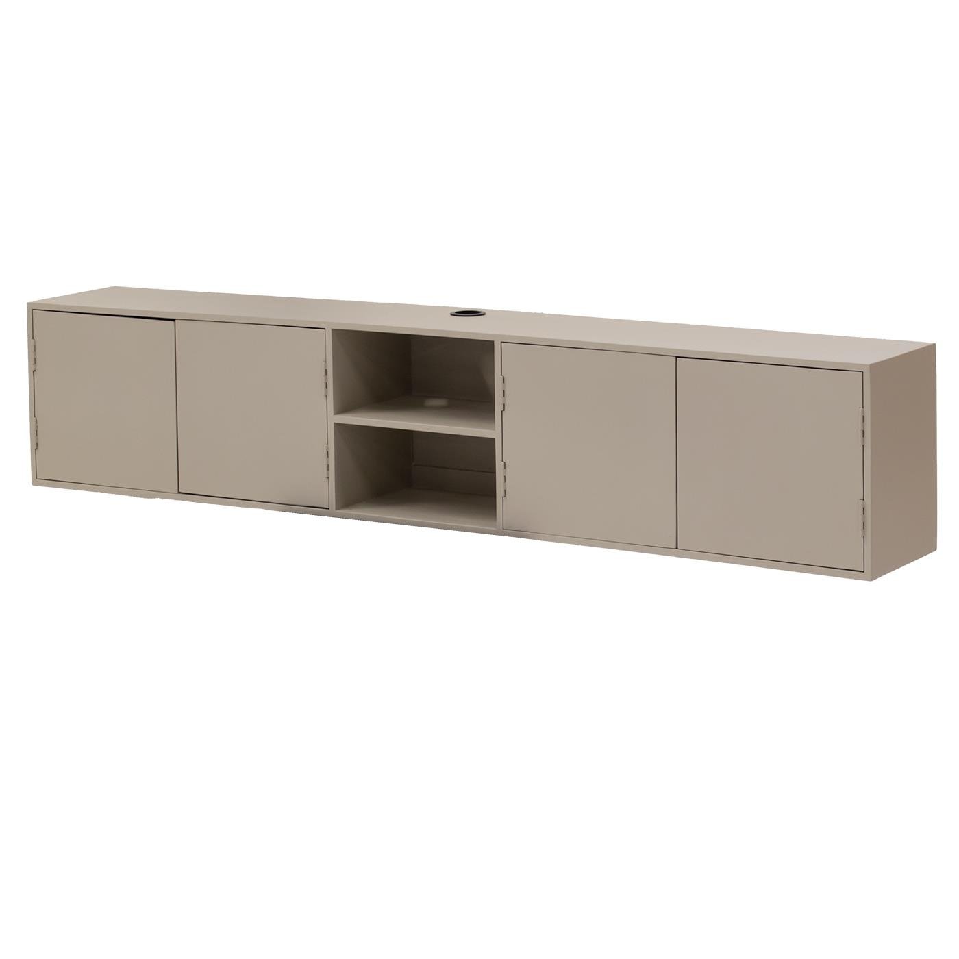 Giga Meubel - Zwevend Tv-Meubel Taupe 200cm - 4 Deurs - Mangohout