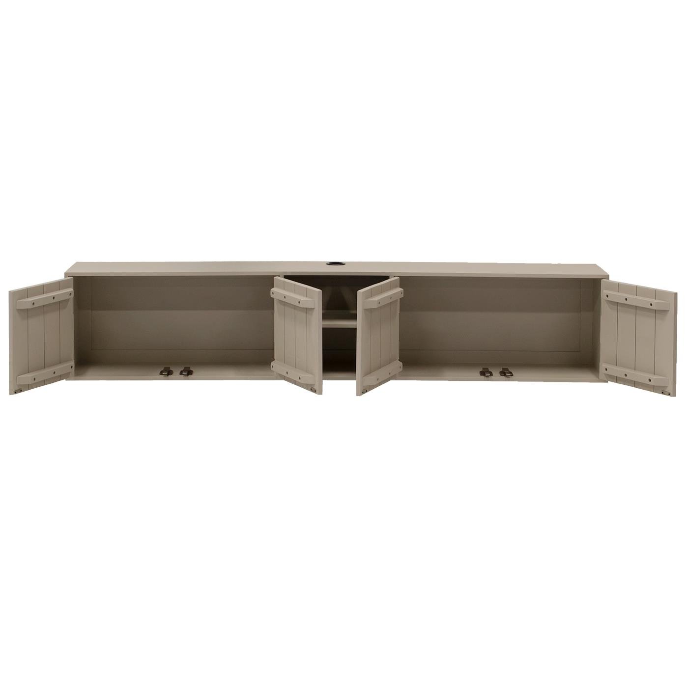 Giga Meubel - Zwevend Tv-Meubel Taupe 200cm - 4 Deurs - Mangohout