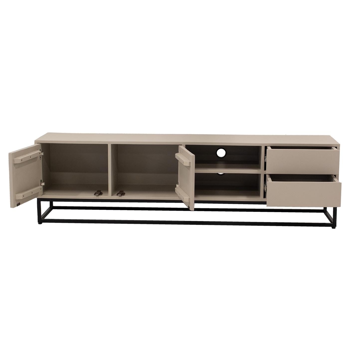 Giga Meubel - Tv-Meubel Taupe 180cm - Mangohout & Metaal