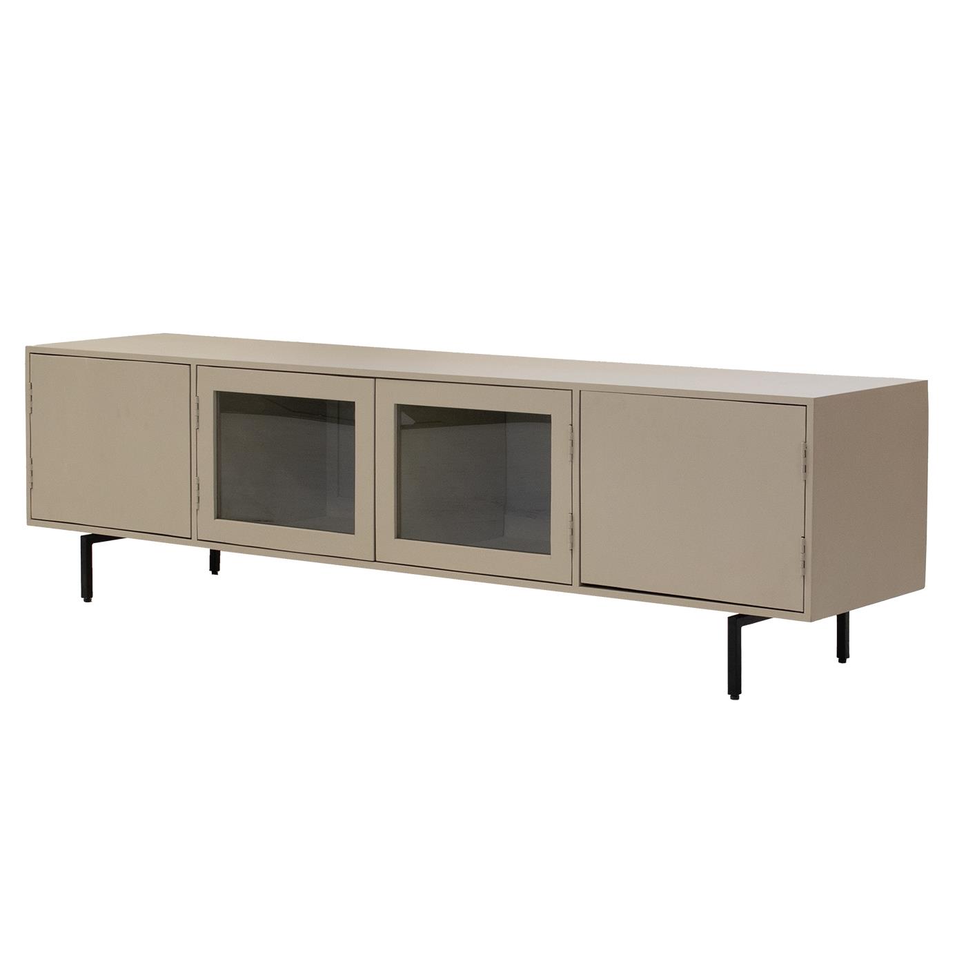 Giga Meubel - Tv-Meubel Taupe 200cm - Mangohout|Metaal|Glas
