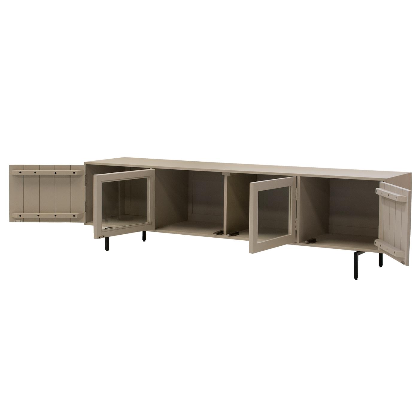 Giga Meubel - Tv-Meubel Taupe 200cm - Mangohout|Metaal|Glas